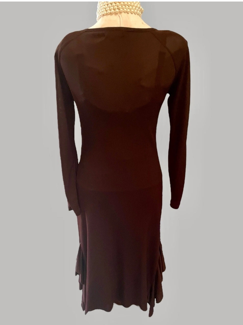 Vintage 90s Ermis Dress Classic Burgundy Ruffle Handkerchief Hem Midi Dress Formal Gothic Witch Fairycore Size Small
