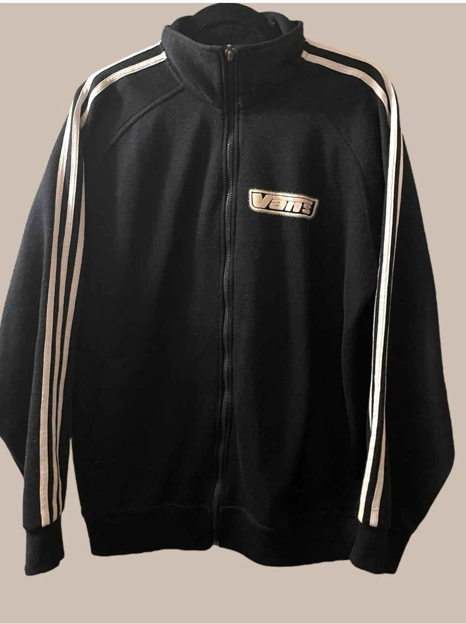 Vans Jacket Men’s Vintage Vans Jacket Navy Zip Up Stripes Logo Y2K Cotton Fleece XXL