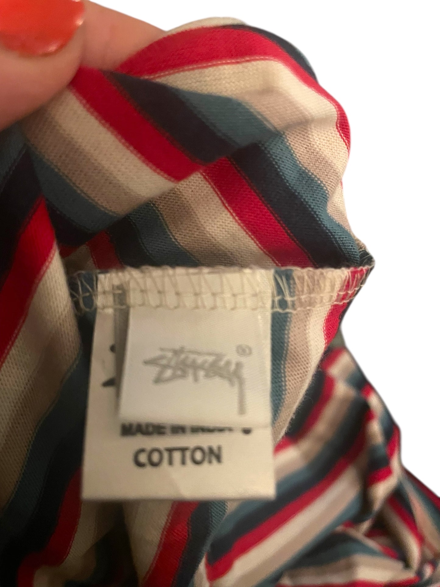 Stussy T-Shirt Vintage Y2K International Stussy Tribe Classic Stussy Striped Rare Size L