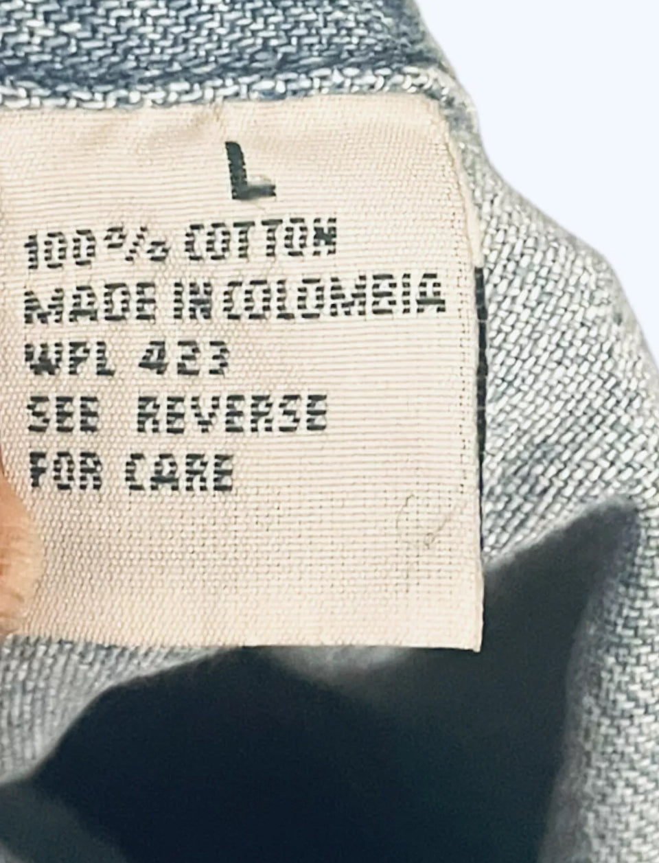 Vintage Levi's Denim Shirt 1990s Rare Grey Tab Sleeveless Button Up Size L