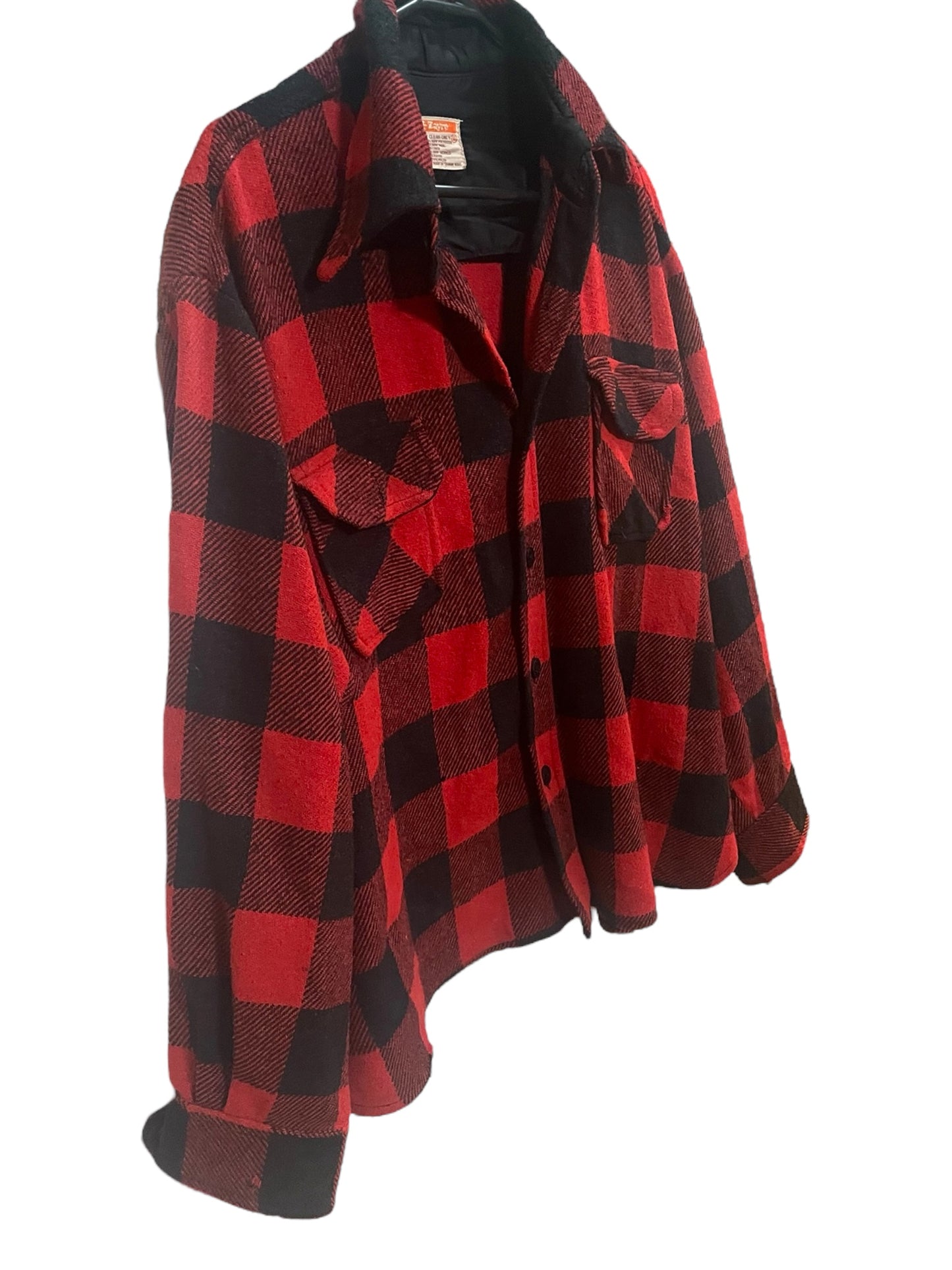 Men's Vintage Jacket 1950s Buffalo plaid Grunge Lumberjack Wool jacket Rare USA Zayre Vintage size XL
