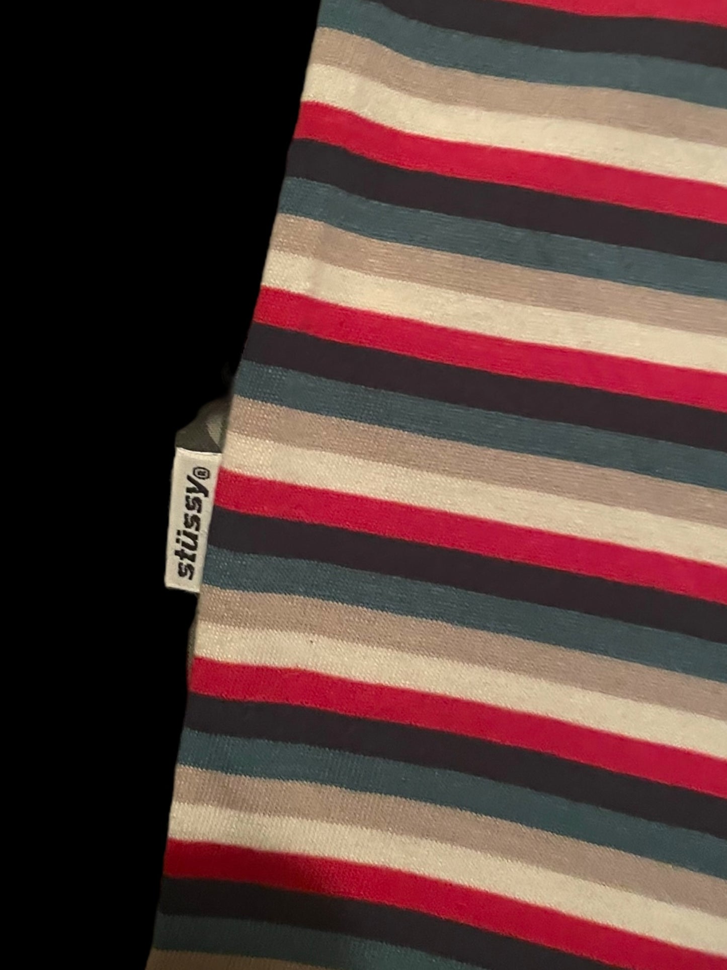 Stussy T-Shirt Vintage Y2K International Stussy Tribe Classic Stussy Striped Rare Size L