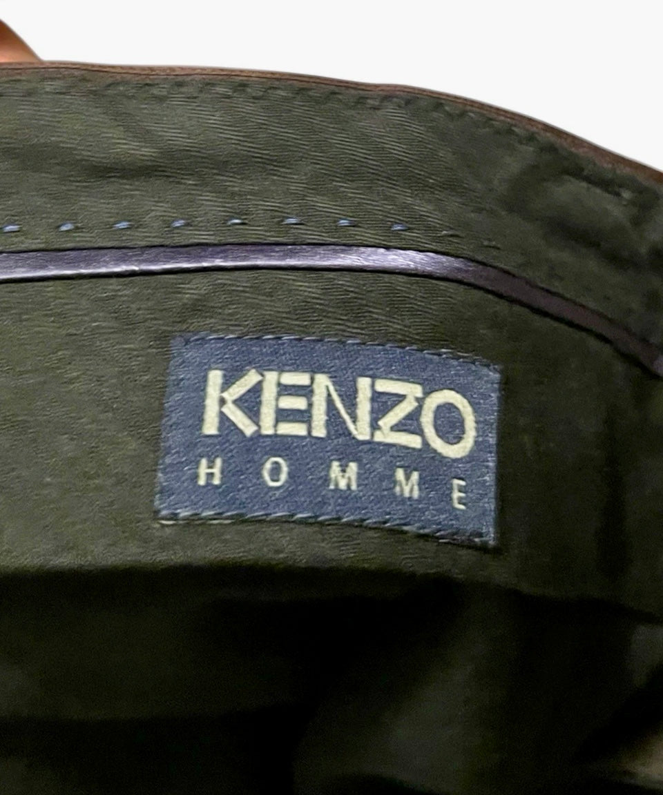 Men's Designer Suit Kenzo Homme Vintage Suit 1990s Y2K Wool Silk Single Breasted brown burgundy pinstripe Tailored Size XL