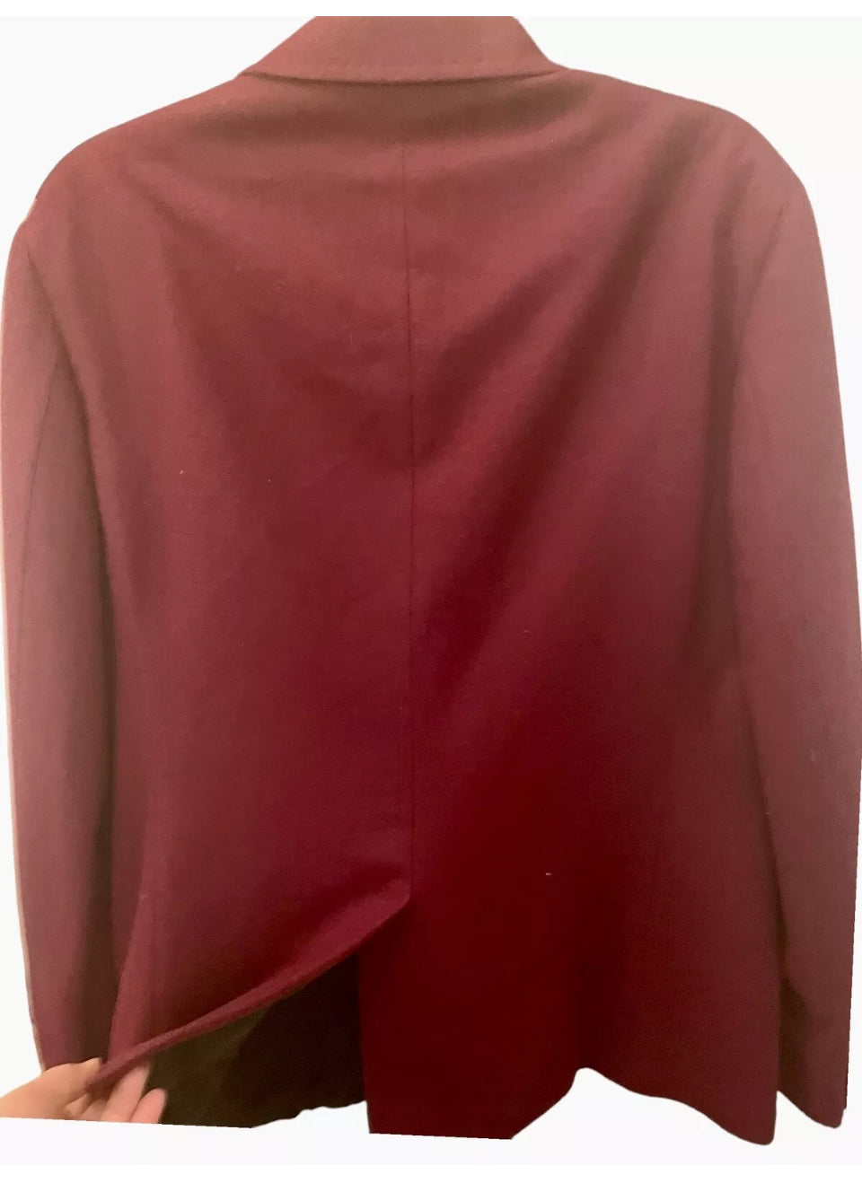 Men’s Vintage Double Breasted Blazer Mens Jacket Burgundy Pure Wool Felt Tailored Boss Energy Size L