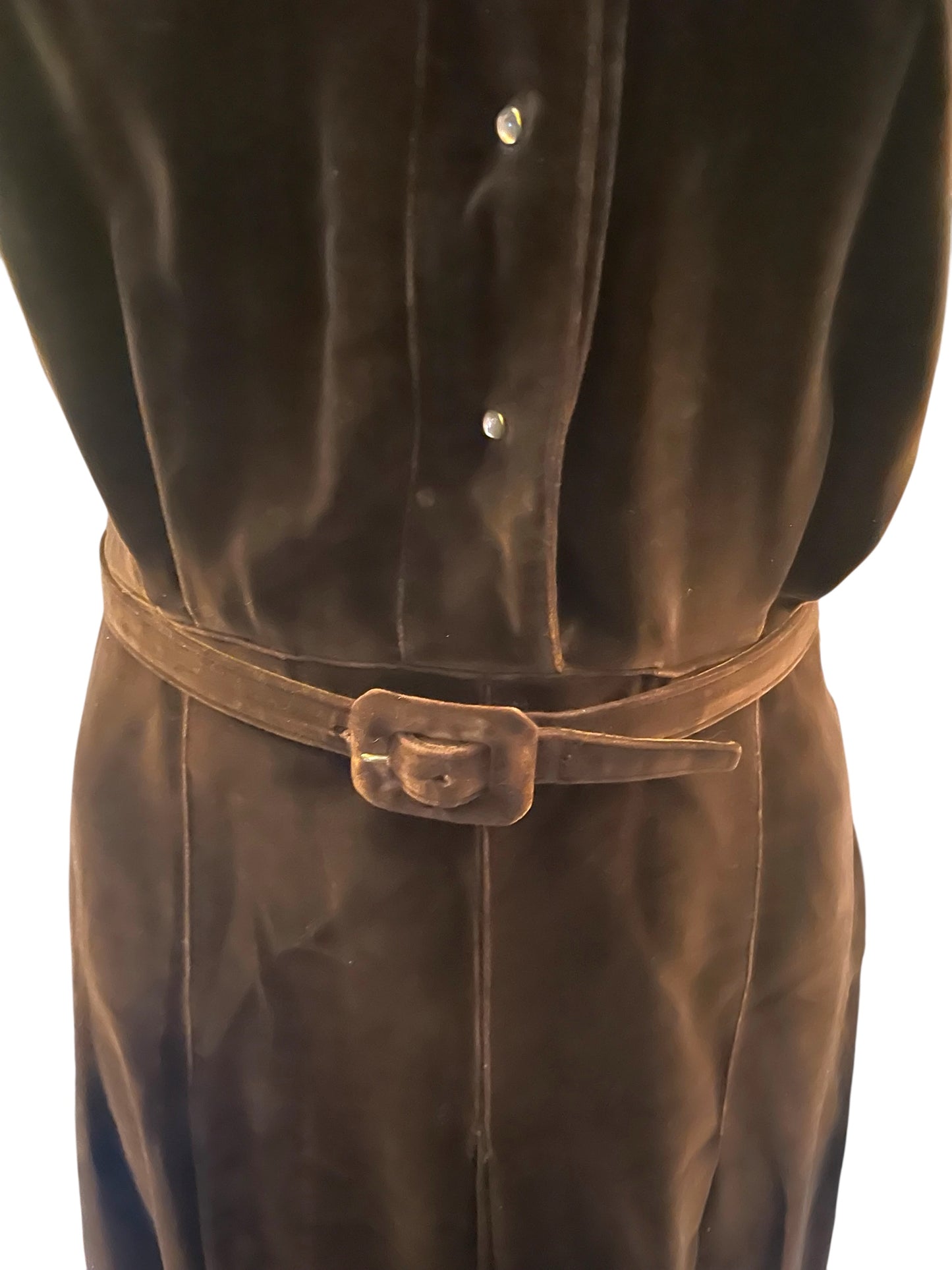 Vintage Dress 1930s Rare Art Deco Nan Westley Dress Brown Velvet Velour size Medium
