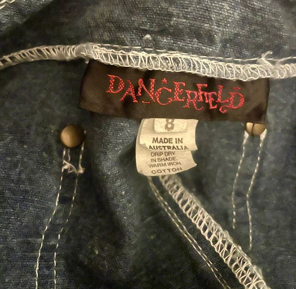 Vintage Denim Shorts 1990s Micro Shorts Vintage Dangerfield Button Fly Pockets Festival Rave Y2K Blue Size Small