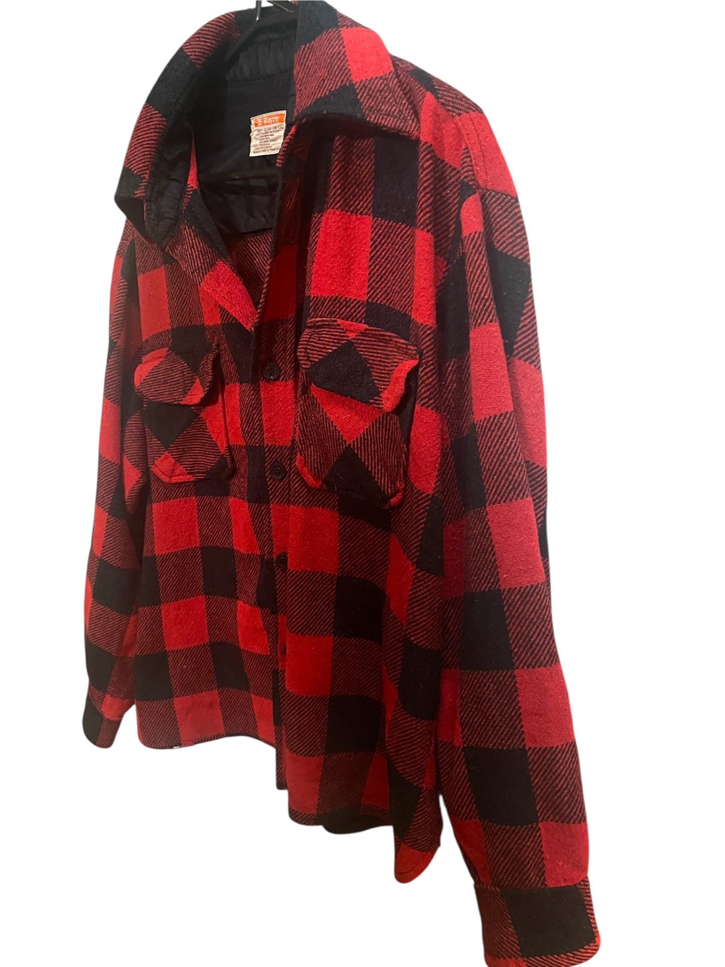 Men's Vintage Jacket 1950s Buffalo plaid Grunge Lumberjack Wool jacket Rare USA Zayre Vintage size XL