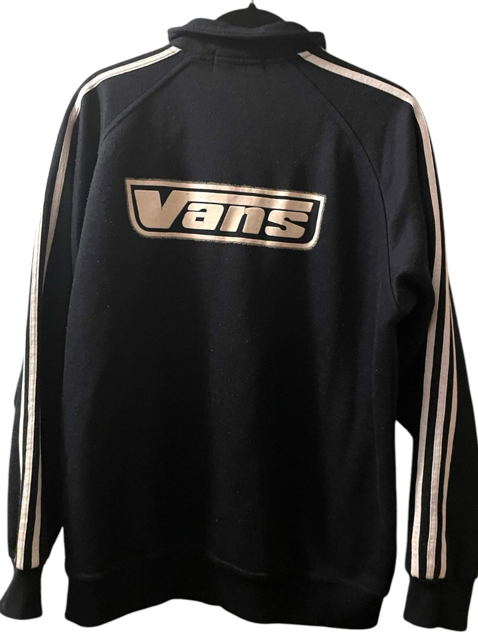 Vans Jacket Men’s Vintage Vans Jacket Navy Zip Up Stripes Logo Y2K Cotton Fleece XXL