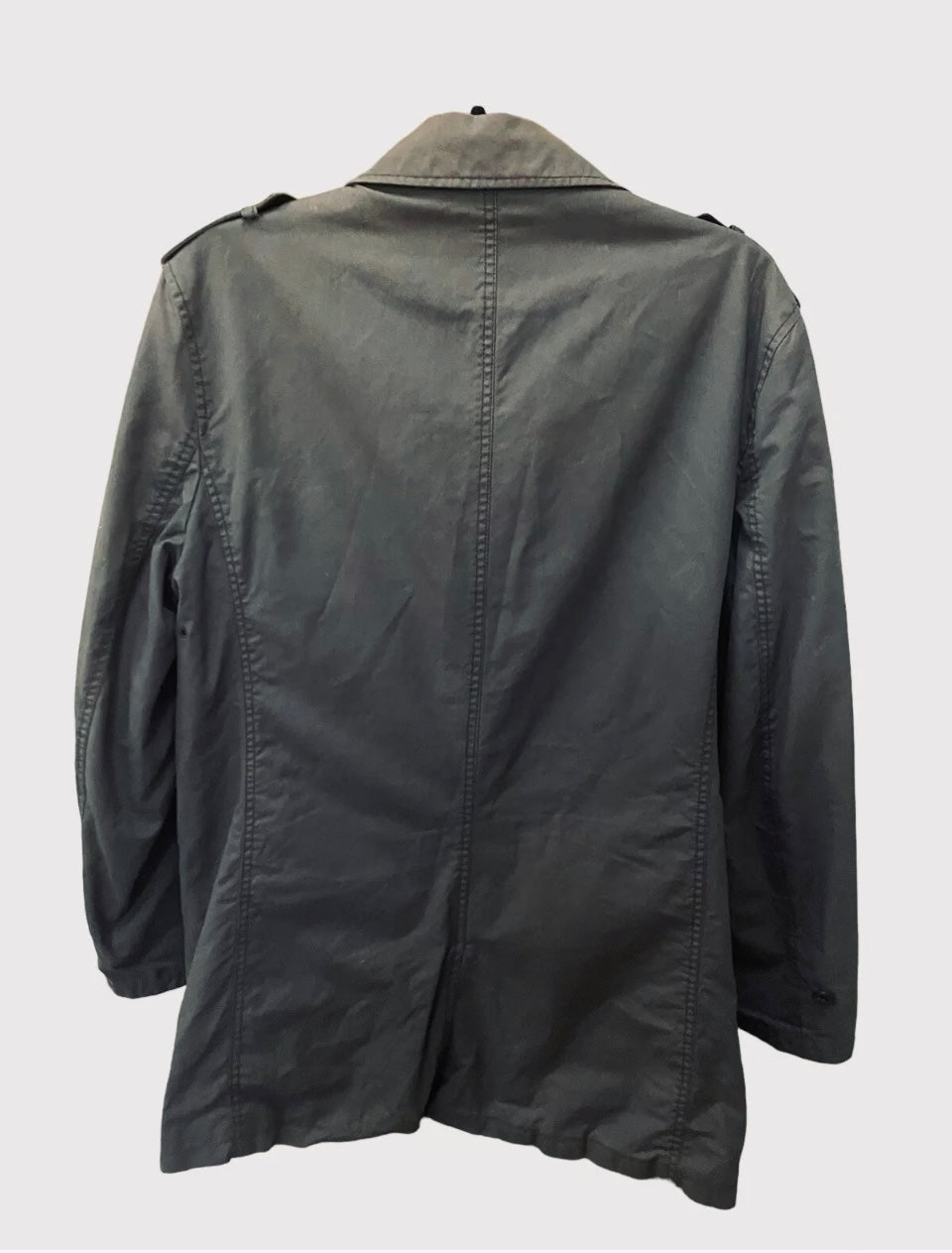 Vintage Men’s Jacket Raincoat British Millerain Coat Waxed Cotton Vintage 90s Marcs Blur Grey Size Large