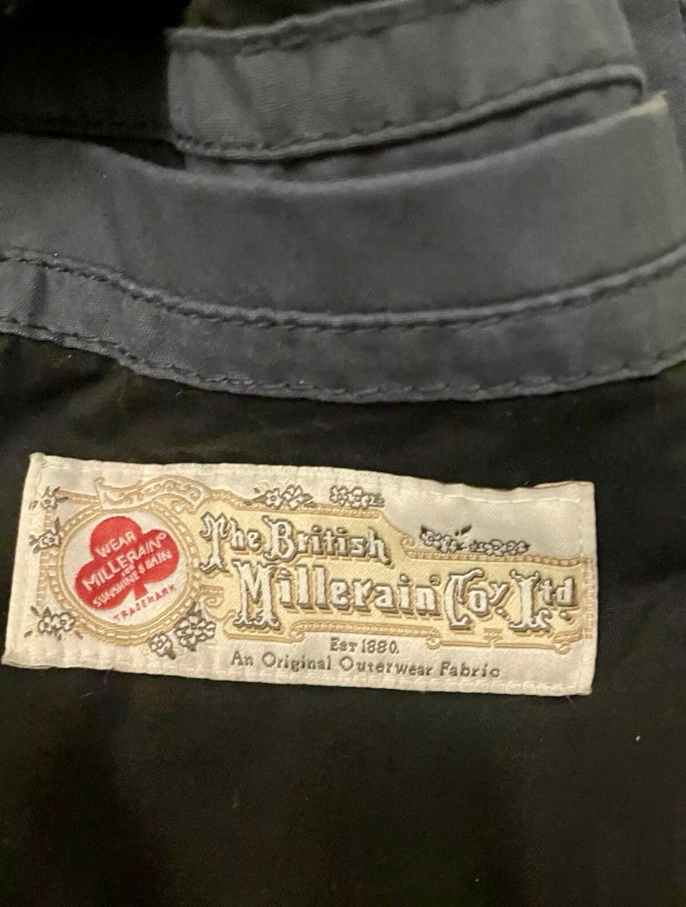 Vintage Men’s Jacket Raincoat British Millerain Coat Waxed Cotton Vintage 90s Marcs Blur Grey Size Large