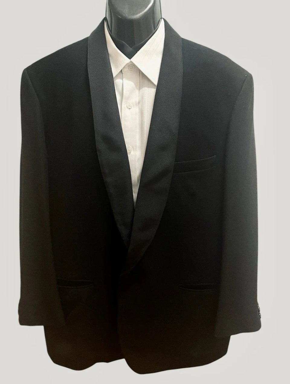 Vintage Men’s Tuxedo Jacket Vintage 1950s Elegant Black Tuxedo Classic Formalwear pure wool Shawl Collar Satin Lapel Wool Tailored Size L