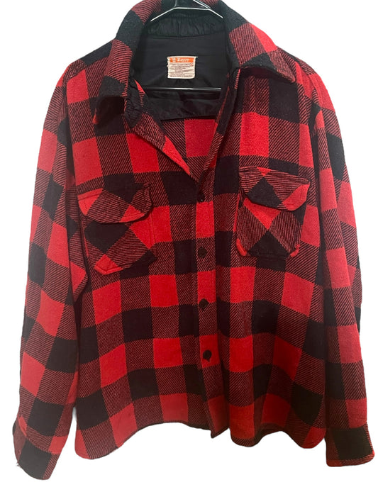 Men's Vintage Jacket 1950s Buffalo plaid Grunge Lumberjack Wool jacket Rare USA Zayre Vintage size XL