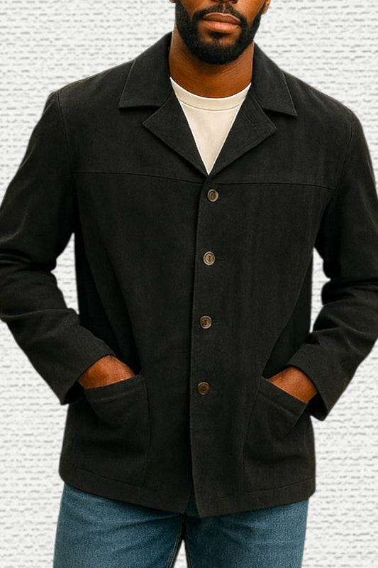 Men's Vintage Corduroy Jacket Black Corduroy Blazer Vintage 90s Tailored Preppy Grunge Button Up Size Medium