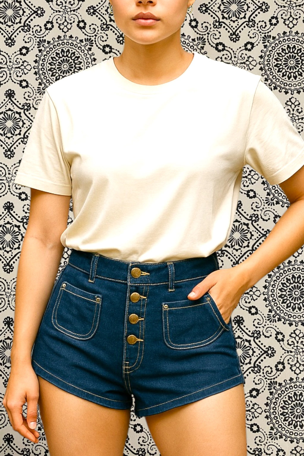 Vintage Denim Shorts 1990s Micro Shorts Vintage Dangerfield Button Fly Pockets Festival Rave Y2K Blue Size Small