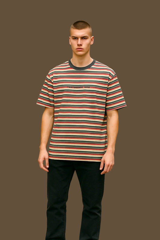 Stussy T-Shirt Vintage Y2K International Stussy Tribe Classic Stussy Striped Rare Size L