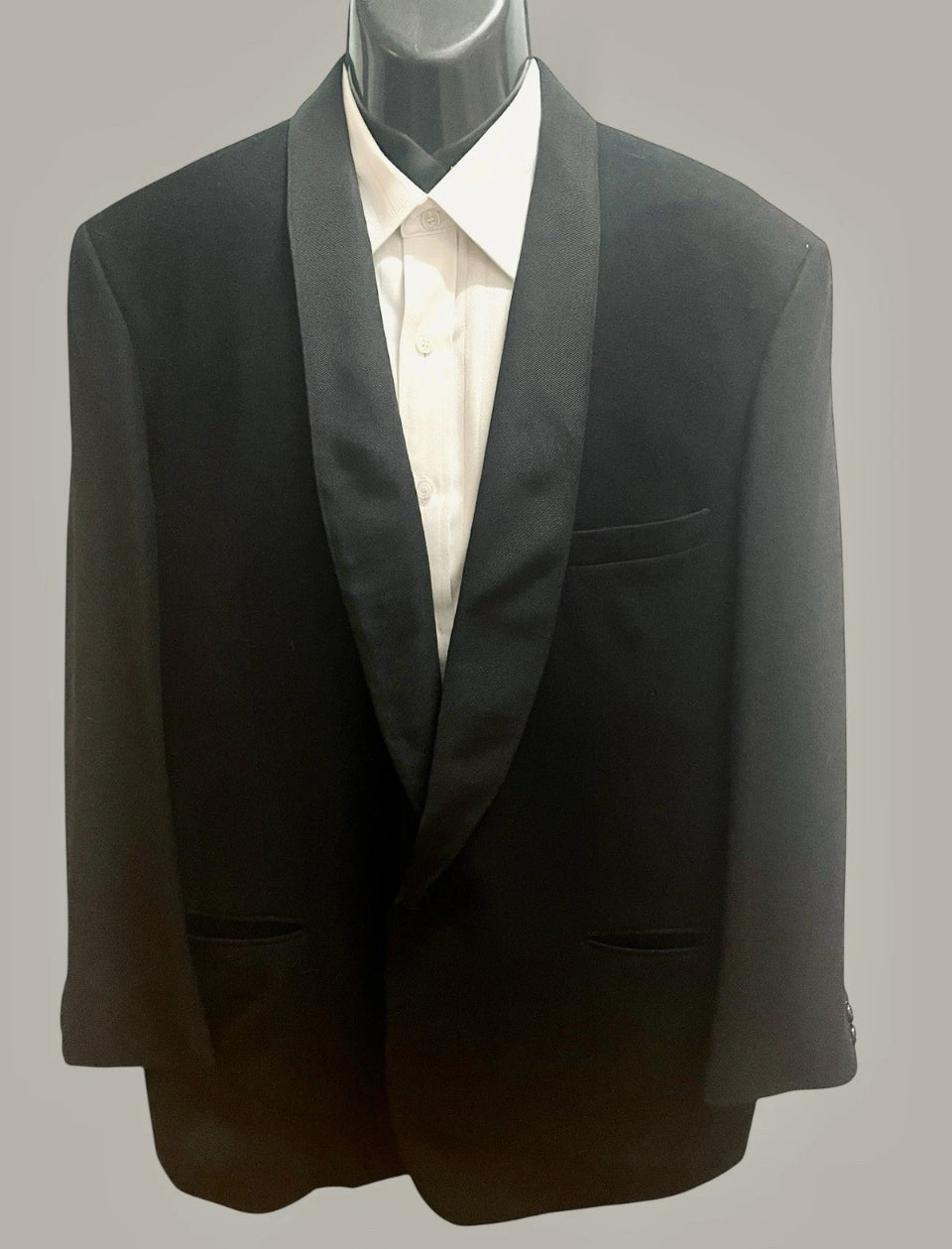 Vintage Men’s Tuxedo Jacket Vintage 1950s Elegant Black Tuxedo Classic Formalwear pure wool  Shawl Collar Satin Lapel Wool Tailored Size L