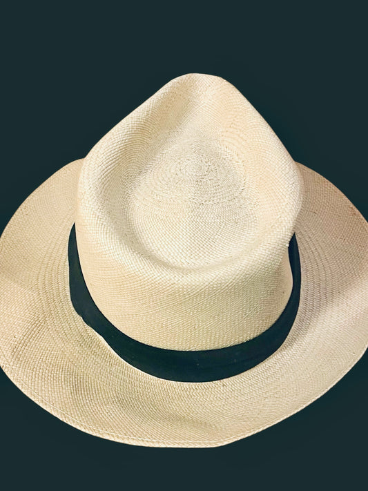 Vintage Panama Hat Stetson Jenkins Montecristi Superfine Grade Genuine Panama Fedora Handmade Vintage 90s Size 58cm